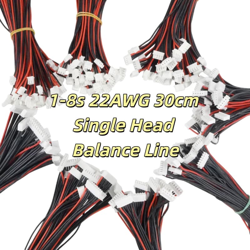 5 pz/lotto Cavo di bilanciamento per batterie Lipo 1S 2S 3S 4S 5S 6S 7S 8S, connettore IMAX B6, cavo singolo 22AWG 30cm