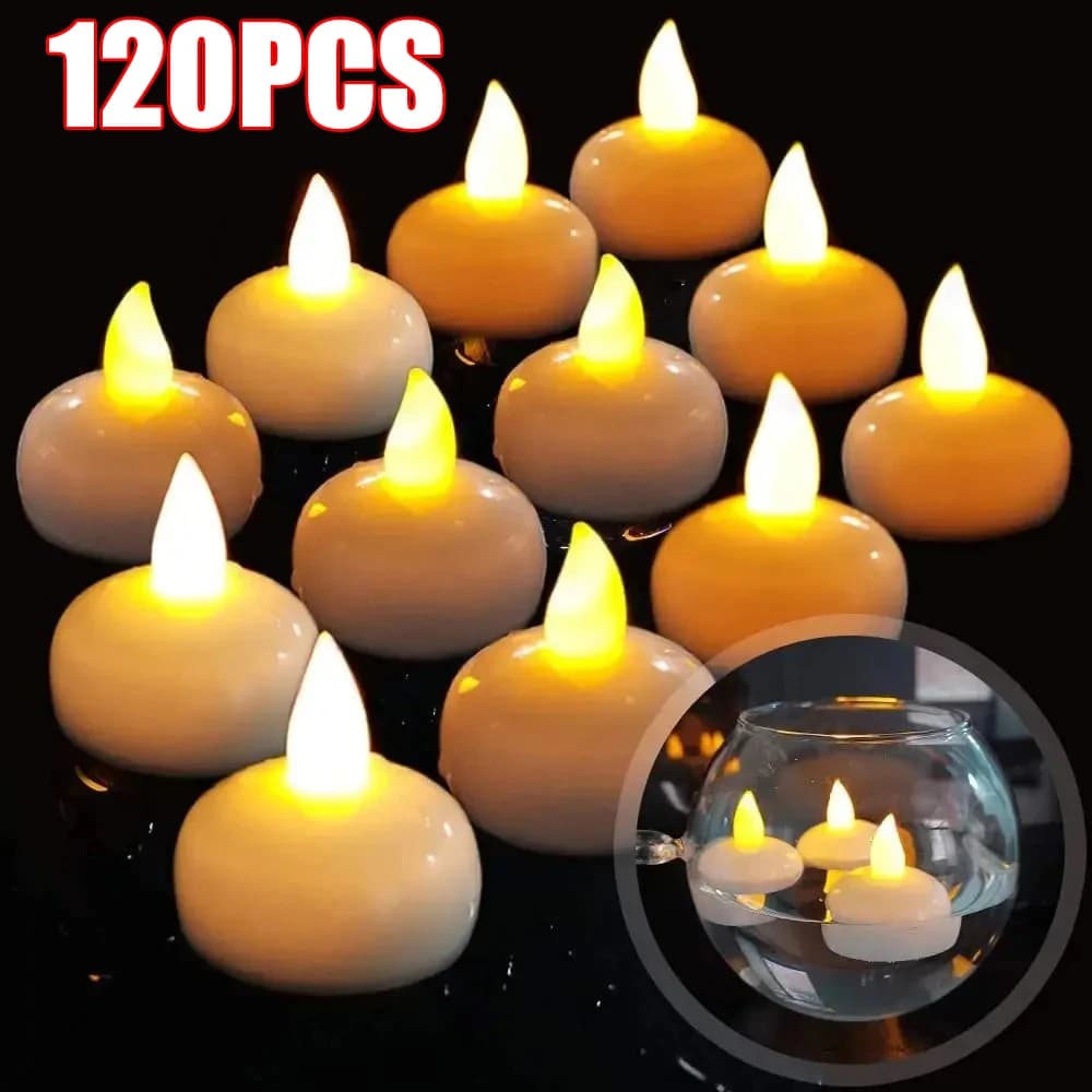 LED candela galleggiante senza fiamma a batteria impermeabile Flash Tealights candele luce per piscina SPA vasca da bagno decorazioni per feste di matrimonio