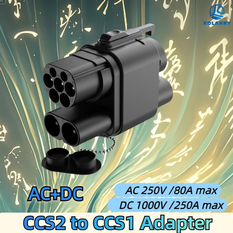 Kolanky 250KW DC + AC da CCS2 Caricatore a CCS1 US Car EV CCS2 a CCS1 Caricatore per veicoli elettrici Adattatore di ricarica rapido Ev Parte automatica