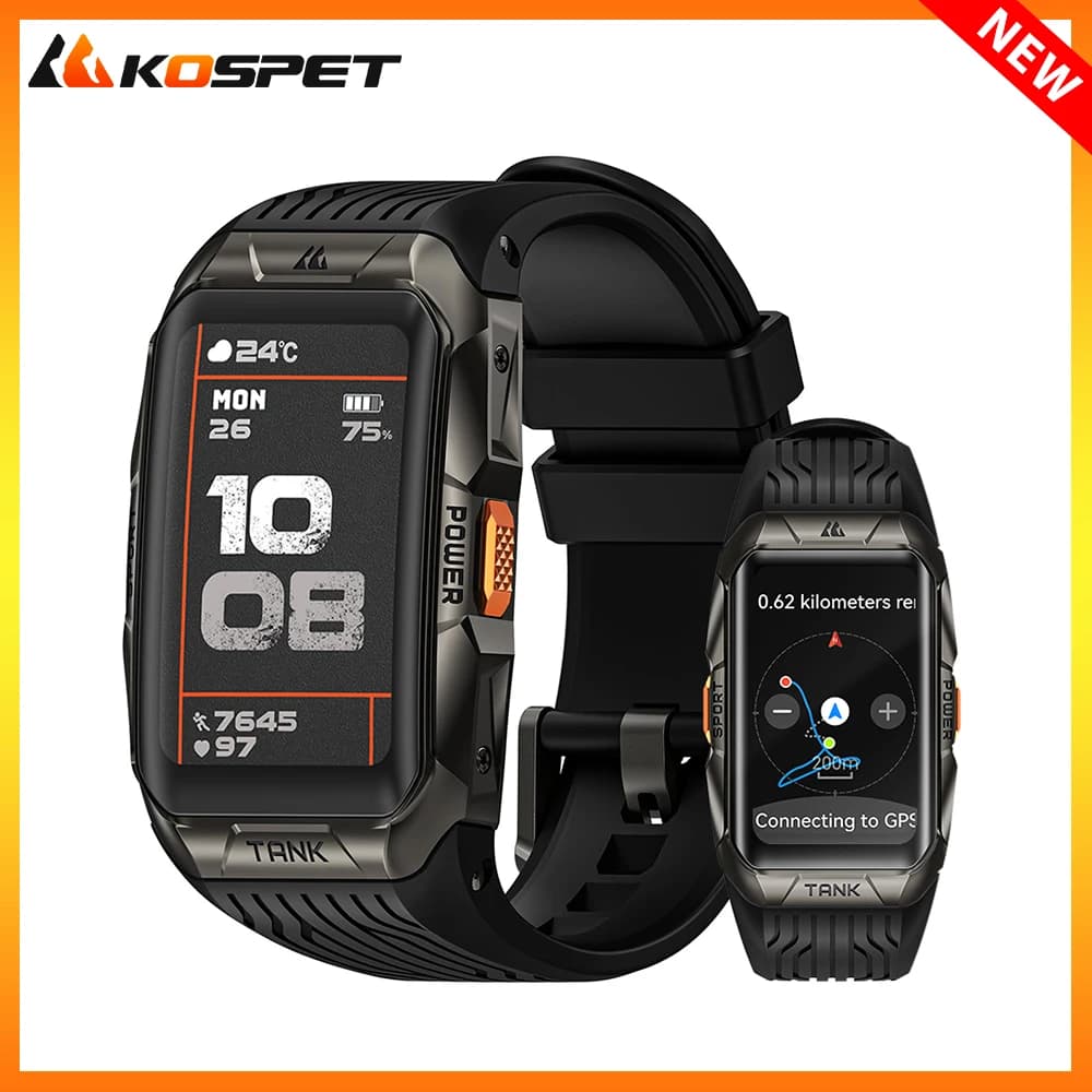 2025 KOSPET TANK X2 Ultra Smart Watch per uomo Schermo curvo 3D Bussola Altimetro Barometrico IP69K 5ATM Impermeabile 1.64 ''AMOLED