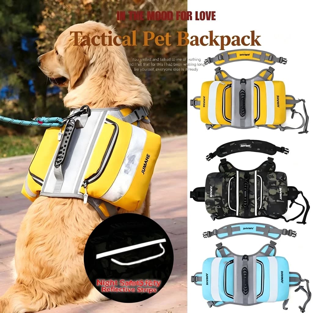 Large Dog Backpack Harness 25kg+ Adjustable Pet Saddle Bag for Big Dogs Outdoor Travel Hiking Camping