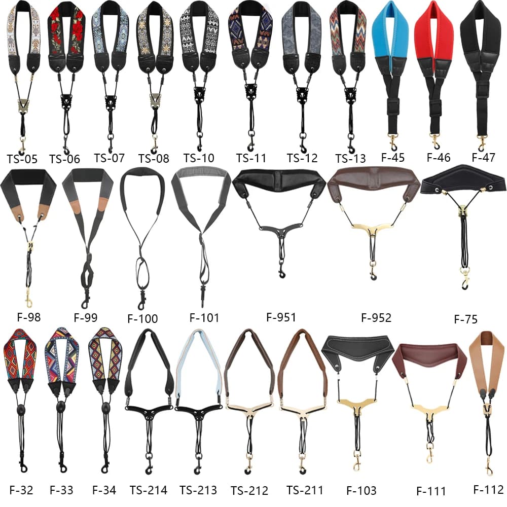 Tracolla per sassofono Soprano Alto tenore Sassofono Tracolla universale Ganci chiusi regolabili in pelle Cinghia Accessori per sax Parti