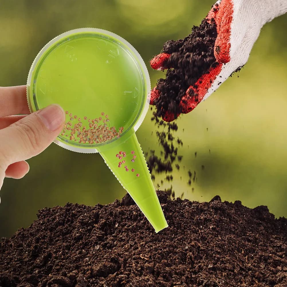 Set di 1 Dispenser in Plastica per Semina, Attrezzo Compatto da Giardino per Piantare Semi, Erba e Fiori, Kit Portatile per Giardinaggio