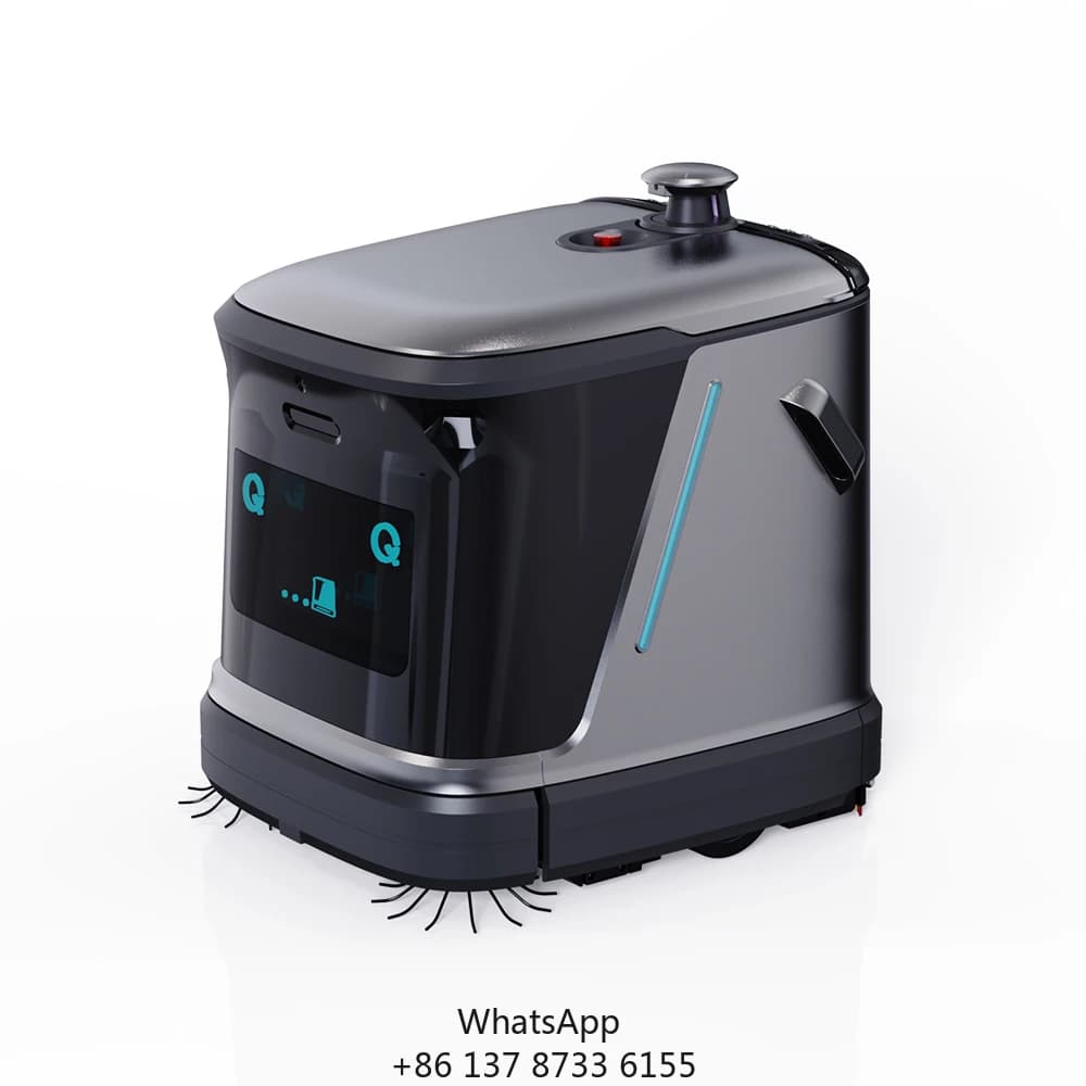 Robot di pulizia commerciale intelligente intelligente con aspirapolvere autopulente automatico con tecnologia del pavimento che spinge la polvere