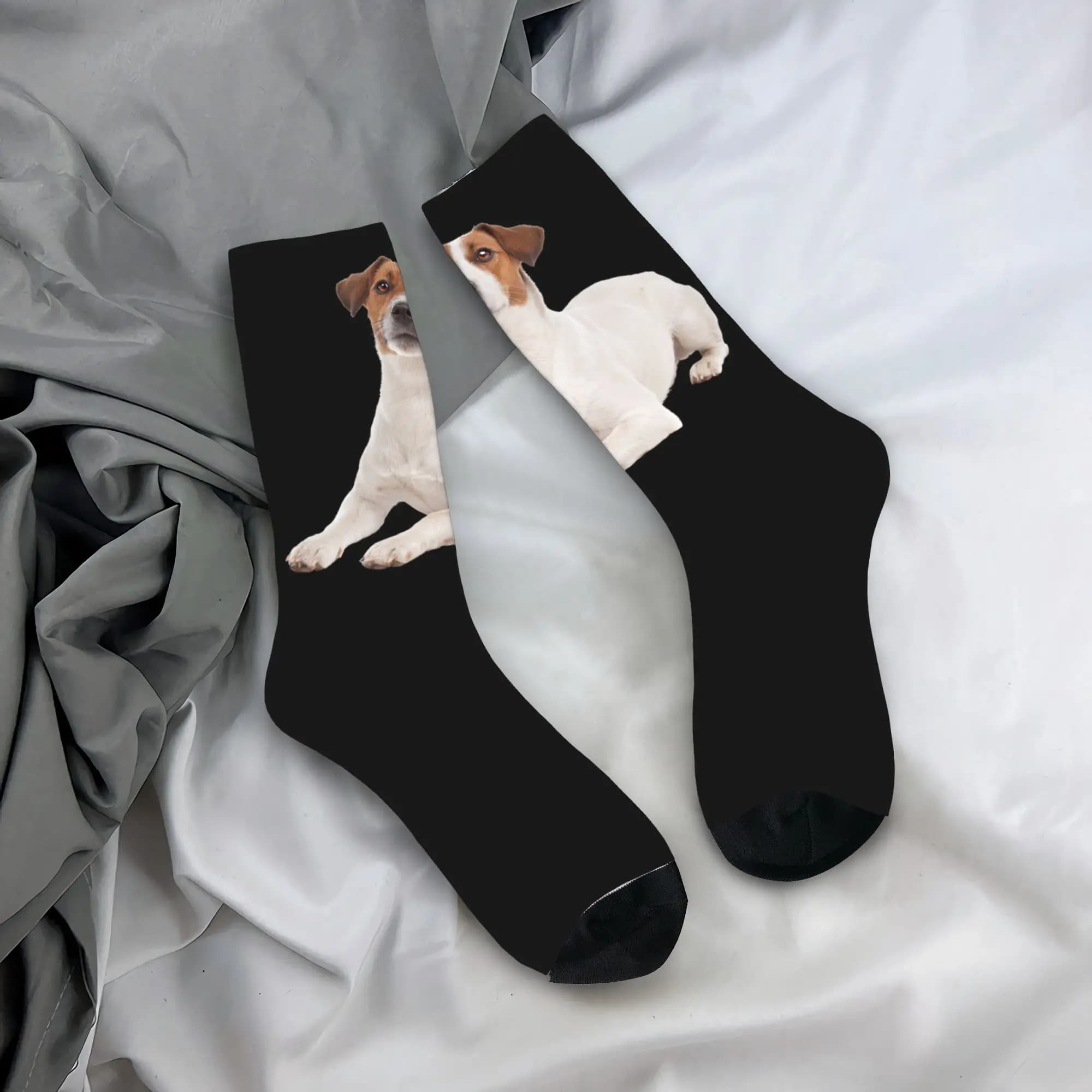 Calzini da uomo personalizzati con cani Jack Russell Terrier, calzini unisex divertenti con stampa 3D