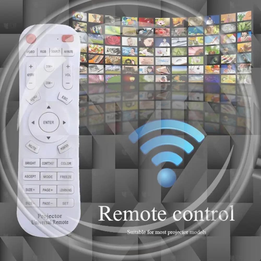 Universal Projector Remote Control Battery Operated Projector Screen Remote Controller Remote Replacement