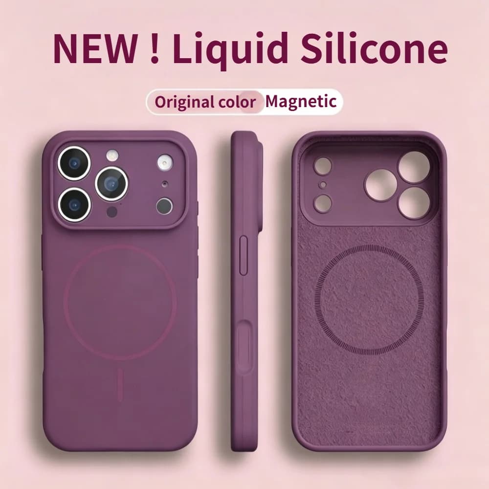 Luxury Macaron Skin Feel Liquid Silicone for Magsafe Case For iPhone 18 Pro Max 13 14 15 16 17 Pro Lens Full-protect Phone Cover