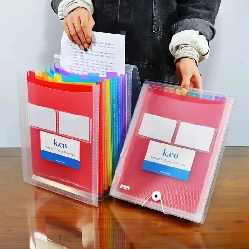 Tasche per fisarmoniche in piedi per documenti A4, cartella di file trasparente espandibile, borsa organizer impermeabile, cancelleria per ufficio aziendale