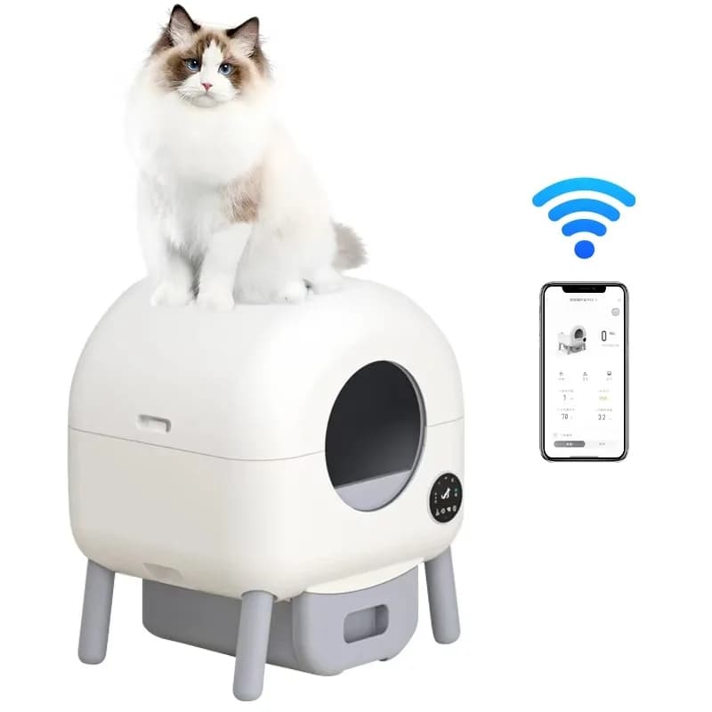 Nuovo fornitore di prodotti per animali domestici Controllo app Scatola di sabbia per gatti autopulente Toilette elettronica per animali domestici Lettiera automatica per gatti Smart