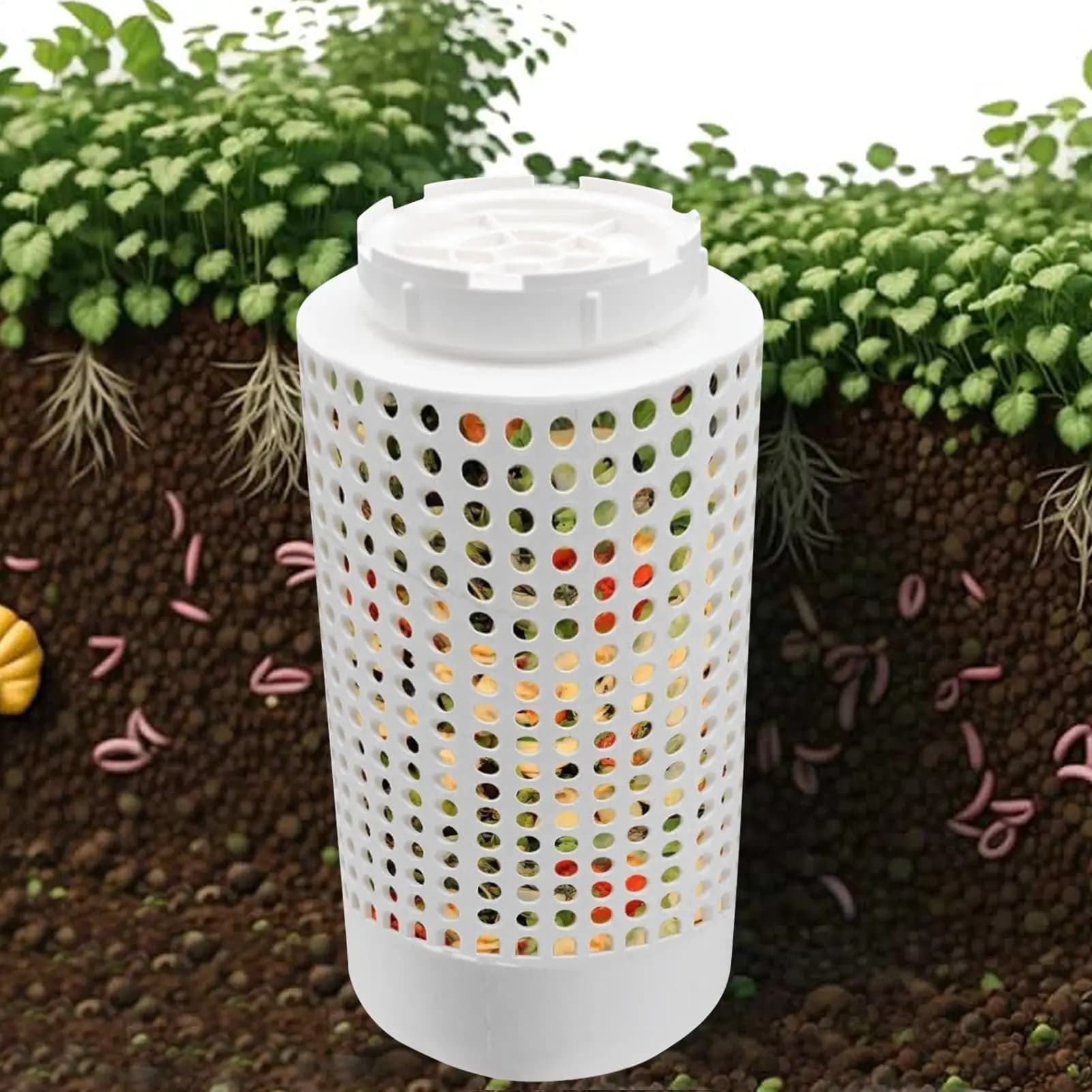 Inground Worm Farm Composter In The Ground Underground Compost Bin Farm Drainage Filter For Raised Garden Beds And Yards