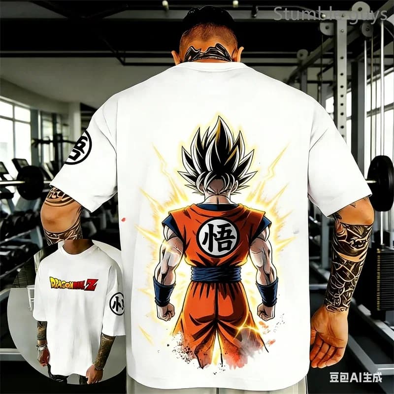 T-Shirt Estiva Stilosa Dragon Ball Super per Uomo, Maglietta Casual Anime per Ragazzi, Abbigliamento Sportivo da Palestra per Uomo