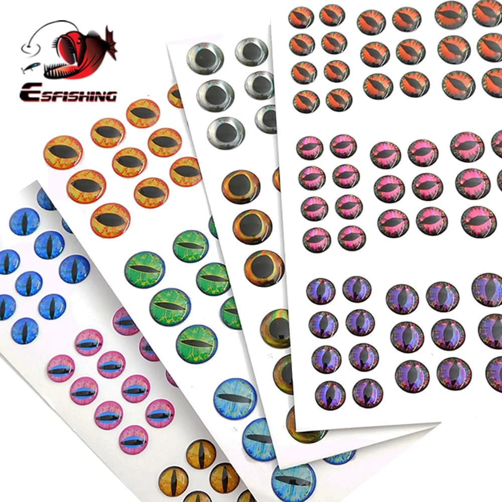 ESFISHING MIX esca da pesca occhio 3/4/5/6/7/8/9/10mm occhi di pesce da pesca 3D materiale per legare mosche esche artificiali che fanno 183 pezzi