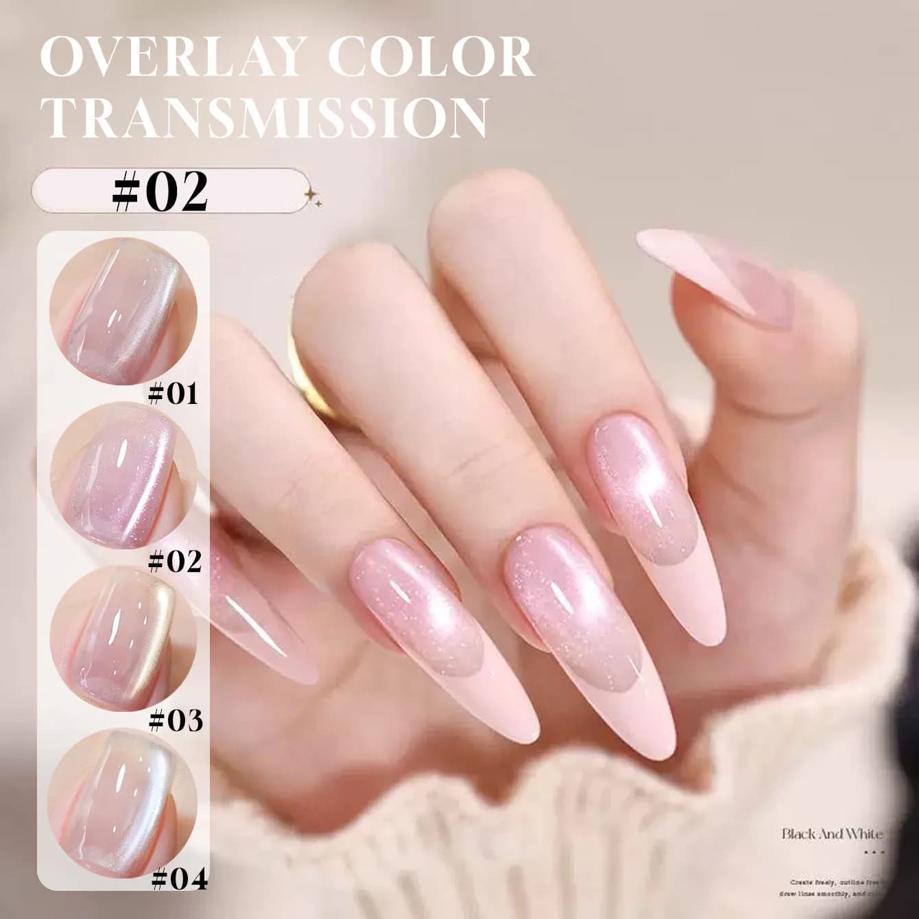 MIANEL 12ML 1PCS Smalto Gel Unghie Universale Effetto Perle d'Acqua Bianco Chiaro Senza Base Colorata, Sensazione di Zero Trasparenza