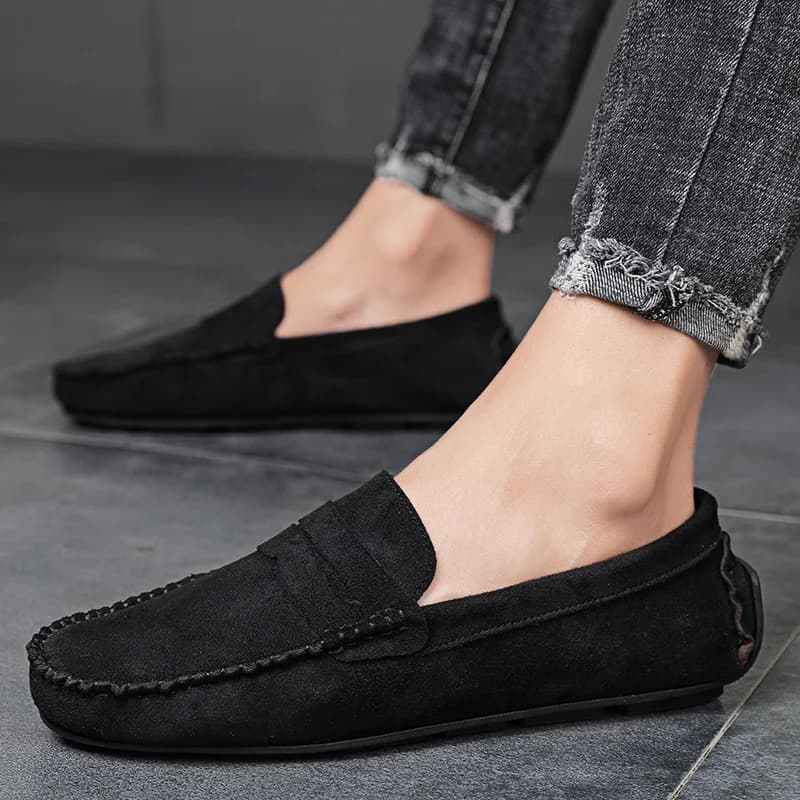 Tendenza pelle scamosciata uomo scarpe casual comfort traspirante slip-on scarpe da guida da uomo moda uomo scarpe pigre mocassini di marca di lusso mocassini