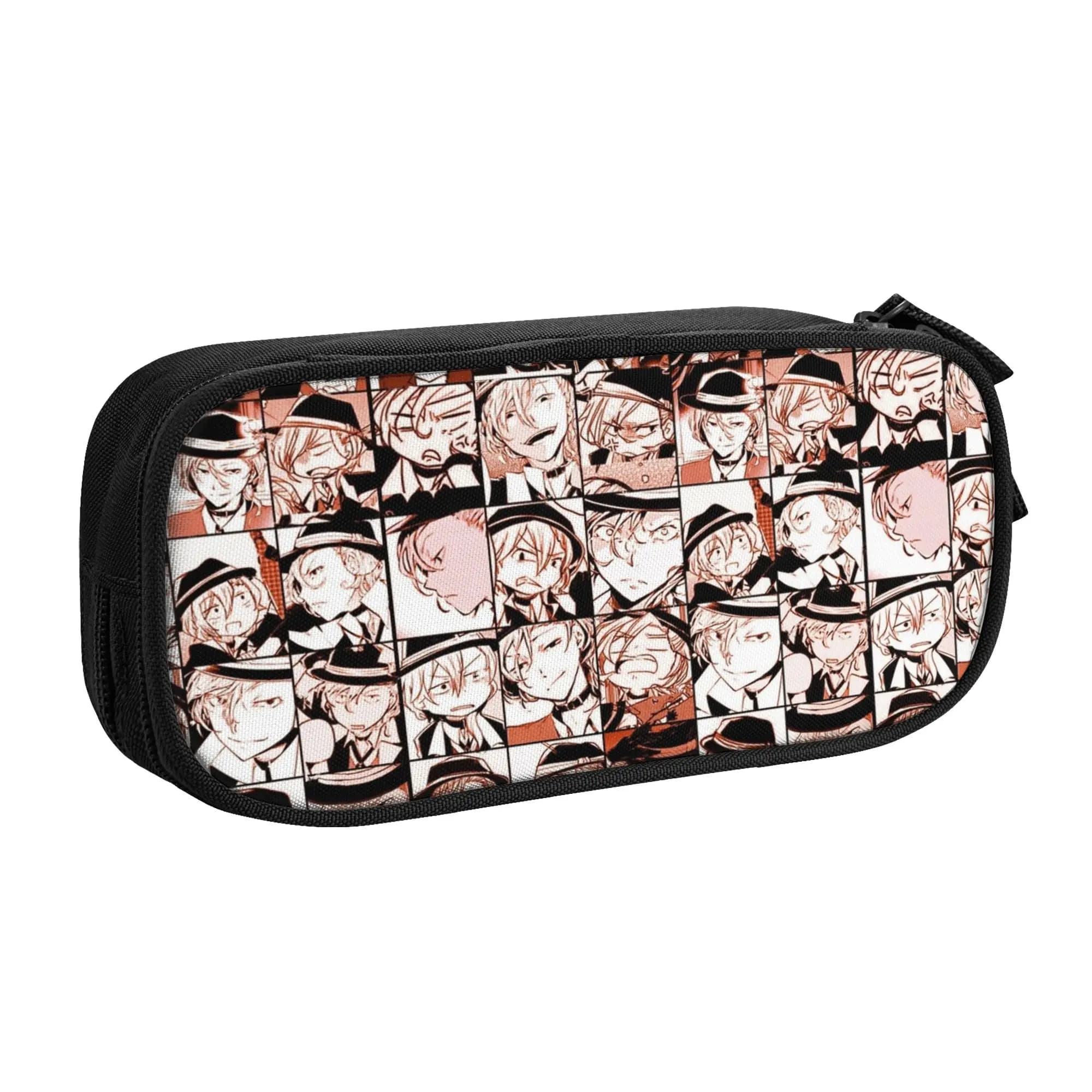 Astuccio Chuuya Collage Manga Bungo Stray Dogs, Portapenne per Studenti, Borsa Grande per Materiale Scolastico, Cancelleria con Cerniera