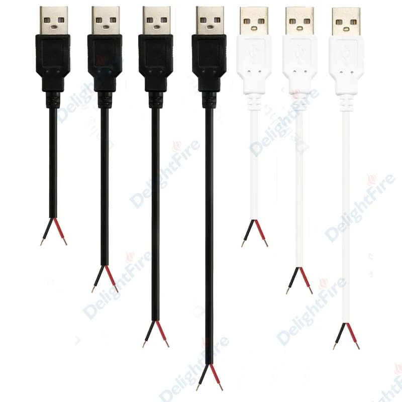 Cavo USB Pigtail Maschio Femmina Cavo di alimentazione spogliato Connettore di ricambio 12V per striscia LED USB Sostituisci ventole di riparazione Altoparlante