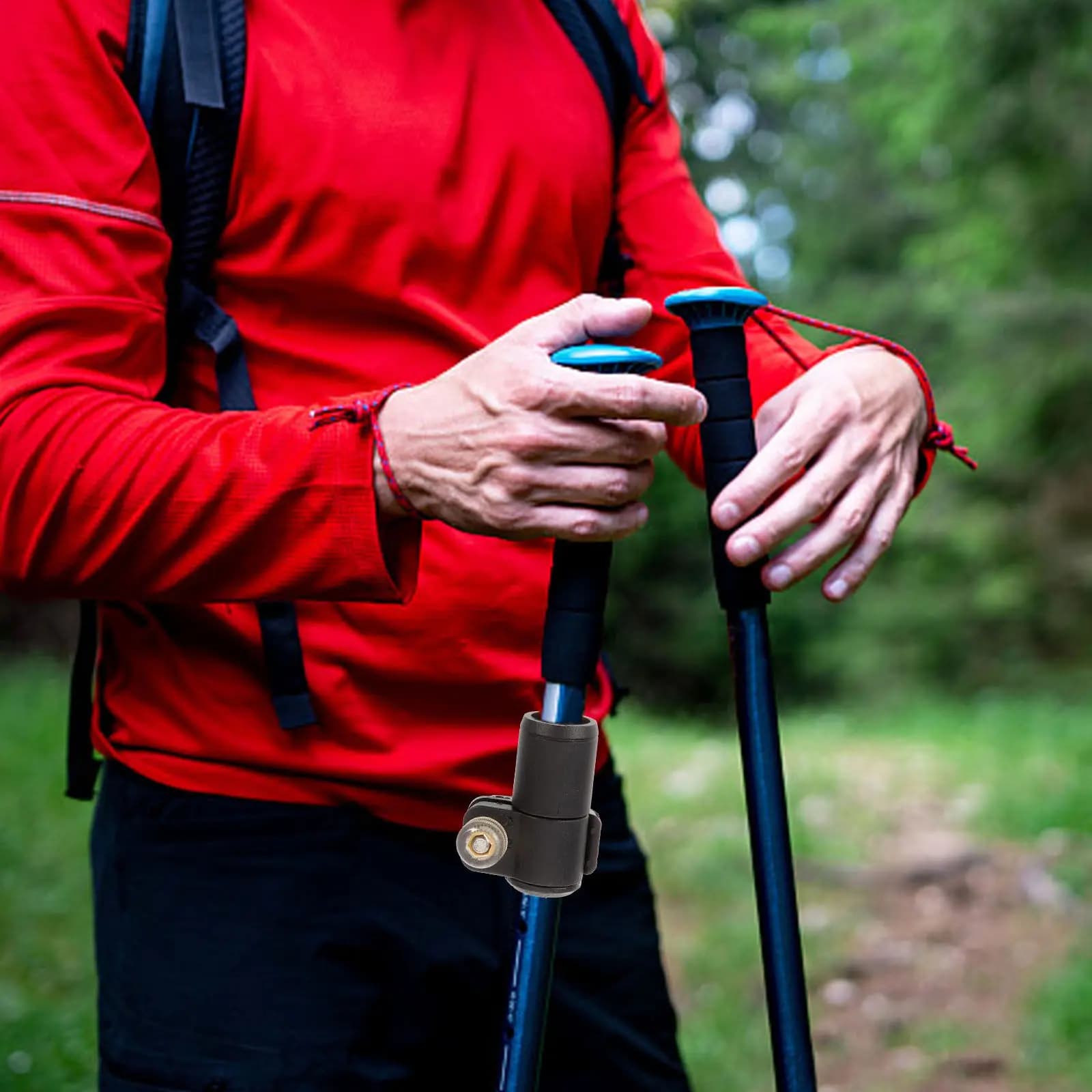 16-Tube Trekking Pole External Lock Wide Compatibility Rubber Fastener Clip for Hiking Cane Walking Stick Pole Lock Trekking