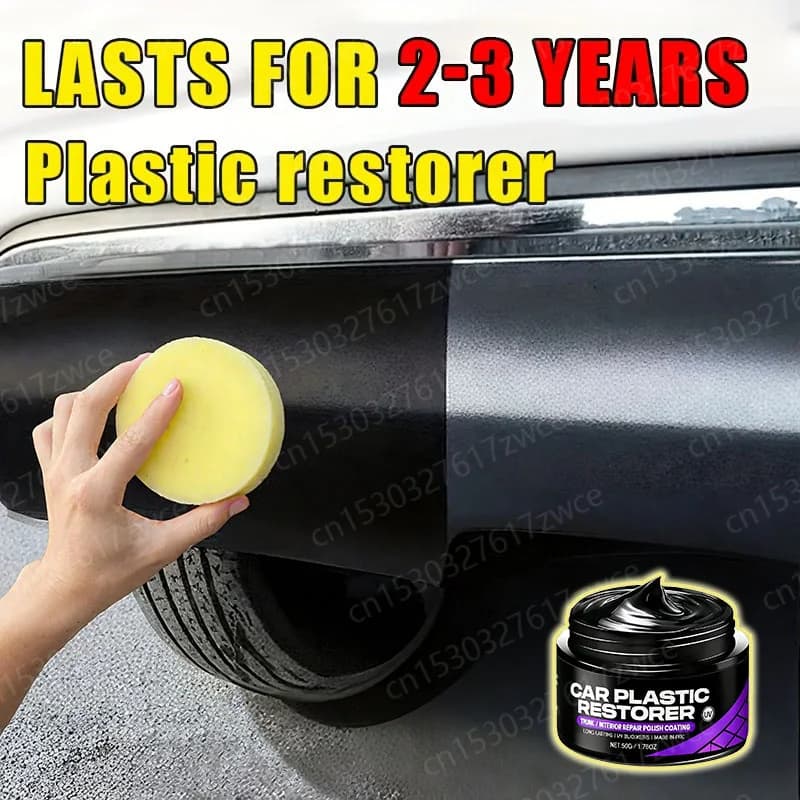 Cera antigraffio per interni ed esterni auto - Restauratore di plastica e pelle, protezione per pneumatici e riparazione ingiallimento - Dispositivo antigraffio
