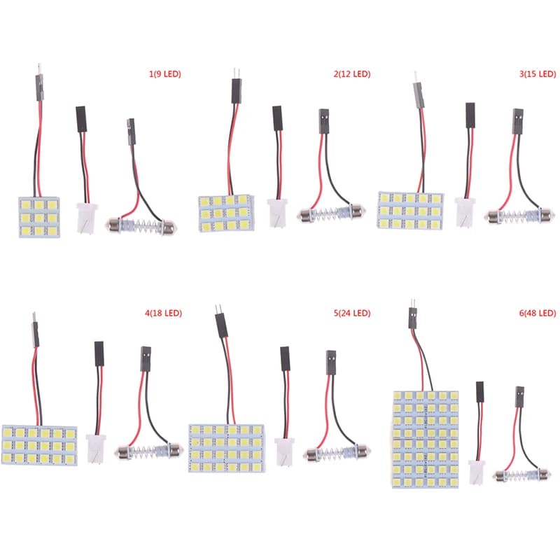 Interni auto 5050 led luce bianca pannello lampada smd t10 festone cupola ba9s 12v 5w
