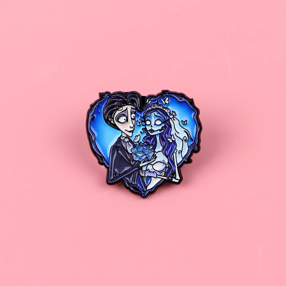 Heart Enamel Pins Horror Movie Brooches Badges for Backpacks Jackets Hats Couple Jewelry Gifts Cosplay Accessories