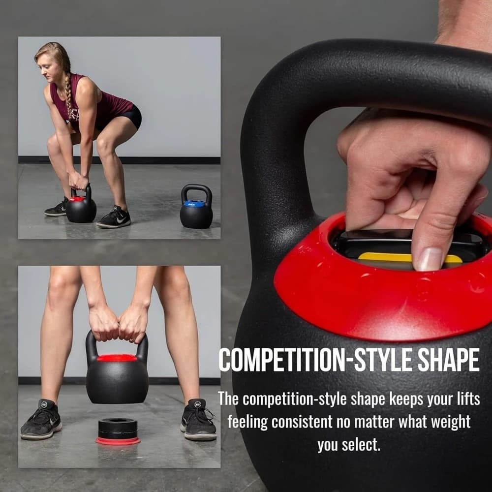 Set di Pesi Kettlebell Ergonomici Regolabili 20-40 lbs (9-18 kg) per Allenamento di Forza a Casa - Opzioni a Peso Variabile