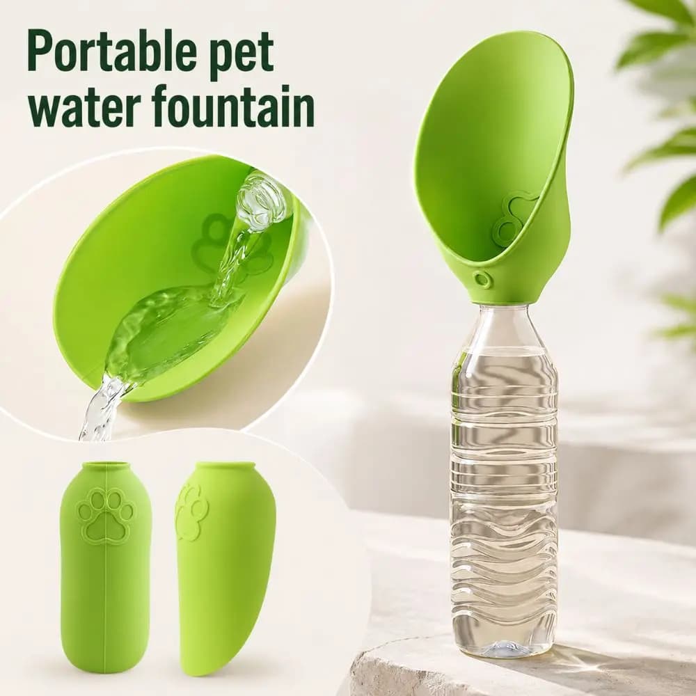 Silicone Dog Outdoor Water Bowl Folding Design Portable Pet Water Bottle Durable Food Grade Dog Water Cup Sleeve Pet Supplies