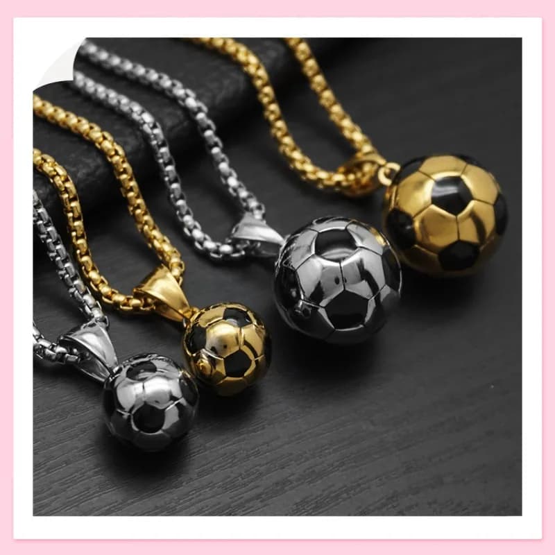 Collana da Calcio in Stile Punk Hip Hop Rock, Ciondolo Trendy in Acciaio al Titanio per Uomo, Pendente per Coppie