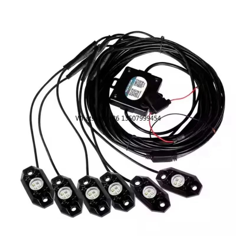 Luci Ambientali LED per Auto, Illuminazione Sottoscocca e Abitacolo, 8 Moduli RGB Controllabili via App, Certificazione CE