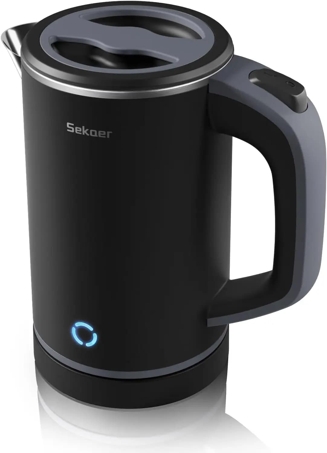 Portable Electric Kettle, 0.8 Liter Stainless Steel Travel Kettle With Automatic Shutdown, LED Indicator