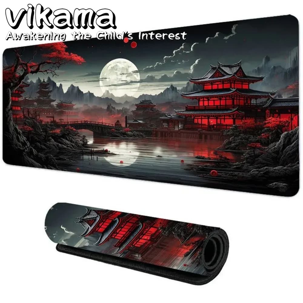 Tappetino per mouse da gioco VIKAMA, tappetino da scrivania antiscivolo per laptop e uso in ufficio, ingresso tastiera impermeabile