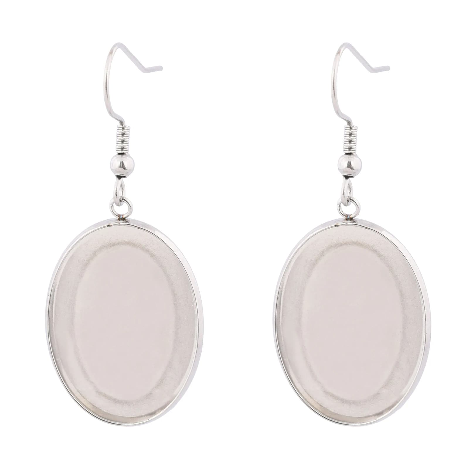 10 Pezzi Base per Orecchini in Acciaio Inossidabile per Cabochon Ovali 18x25mm, Ganci Fai-da-Te per Creazione di Gioielli