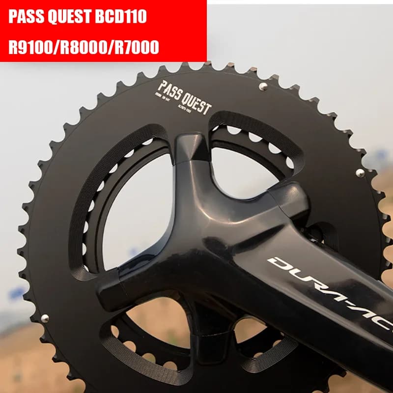 PASS QUEST BCD110 per DURA-ACE R9100/R8000/R7000 Guarnitura bici da strada doppio pignone a quattro bulloni