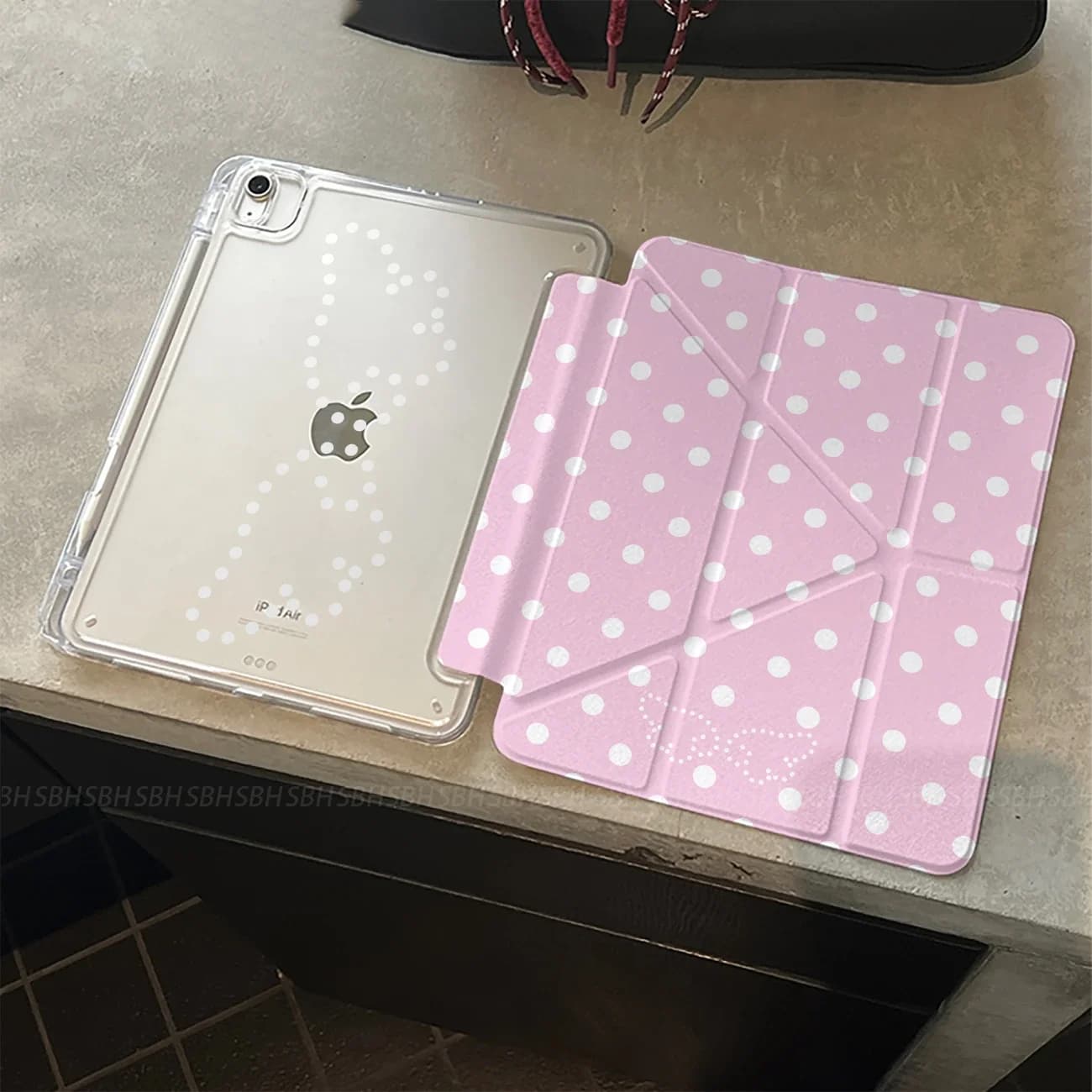 Custodia per iPad con ali d'angelo a pois per iPad Air 4 5 6 Pro 11 12.9 13 M4 10.9 10.2 Mini 7 6, custodia Smart Y Folded Edge con porta penna