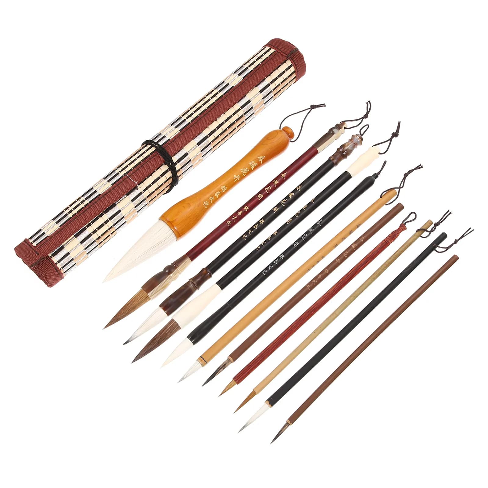 1Set Chinese Calligraphy Brush Writing Brush Set Smooth Surface Lightweight for Calligraphy Sumi Drawing Painting Art Student