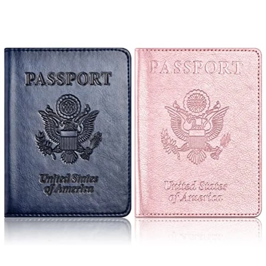 Passport Holder for Travel Essentials-2Pack, Passport Wallet Cover Case for Travel Must Haves Accessories, Passport Book Holder