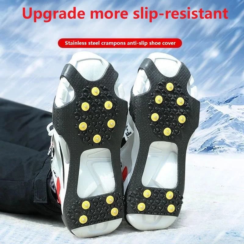 Ramponi antiscivolo a 10 borchie Scarpe invernali da esterno Ramponi da ghiaccio con punte per scarpe da passeggio Scarpe con punte Ghiaccio FHBZ02