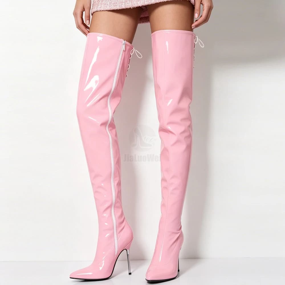 12CM High Heels Over the Knee Boots Sexy Thin High Heel Boots Fashion Pointed toe Boots Women Shoes Big Size