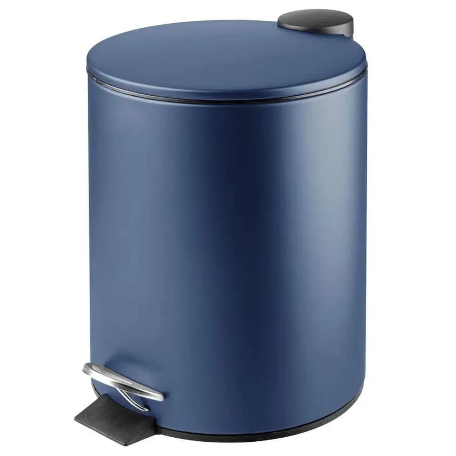 Cestino per rifiuti rotondo in metallo da 1,3 galloni da 5 litri, contenitore per rifiuti con coperchio per bagno, sala polvere, camera da letto, cucina