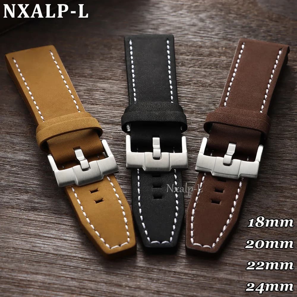 18mm 20mm 22mm 24mm Matte Cowhide Watchbands for Huawei Watch GT5 GT4 Smartwatch Watch Strap for Women Men Business Wristband