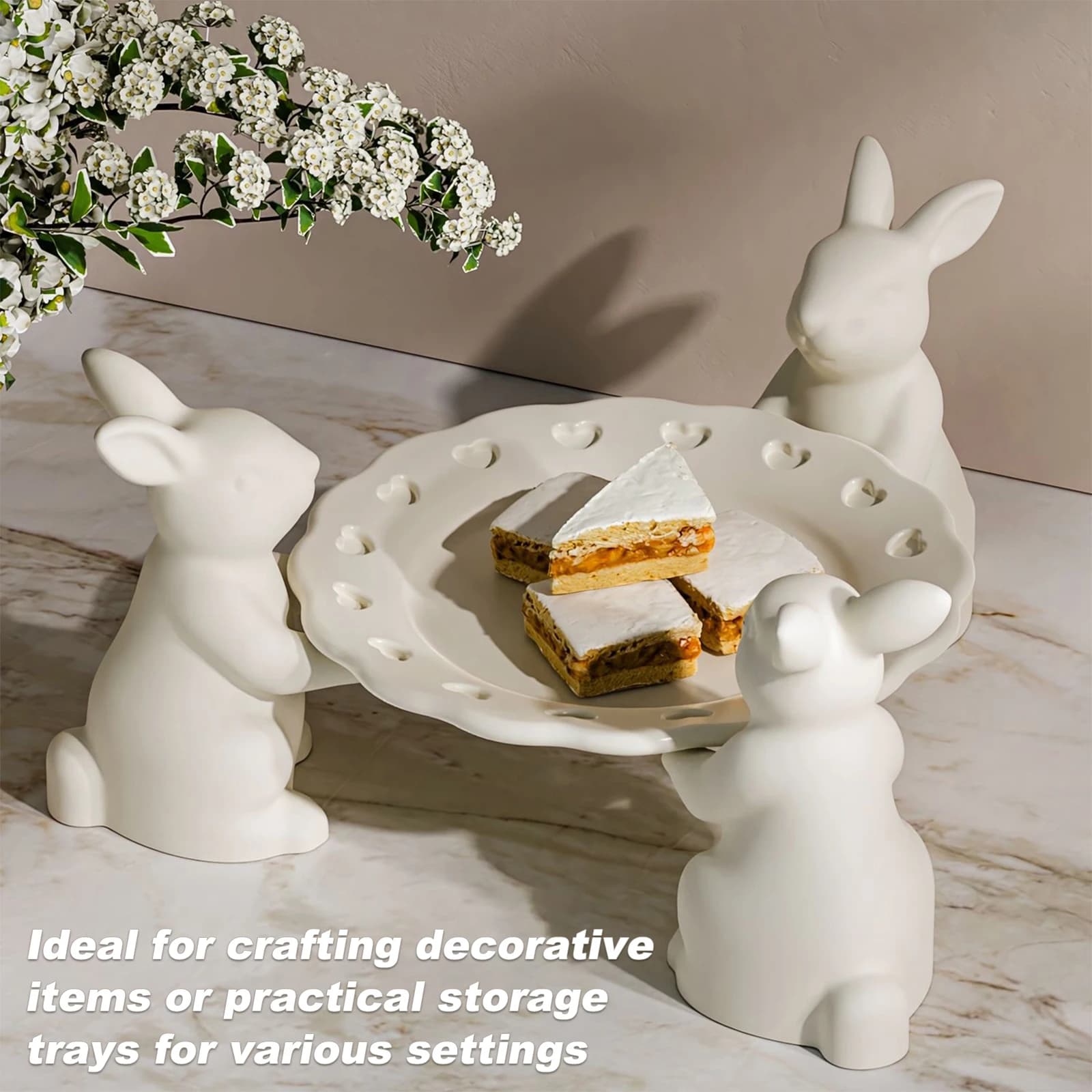 Stampi in Silicone a Forma di Coniglio Grande 3D, Vassoio per Caramelle a Forma di Coniglietto Pasquale, Stampo in Resina per Decorazioni Domestiche e Creazione di Candele, Stampo a Spirale Ondulata