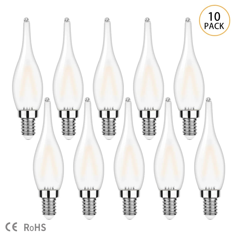 10PCS Dimmerabile C22T Candela LED Lampadina a filamento E14 E12 Base Decorativa Luce notturna Candelabri Lampadario Lampadina di ricambio