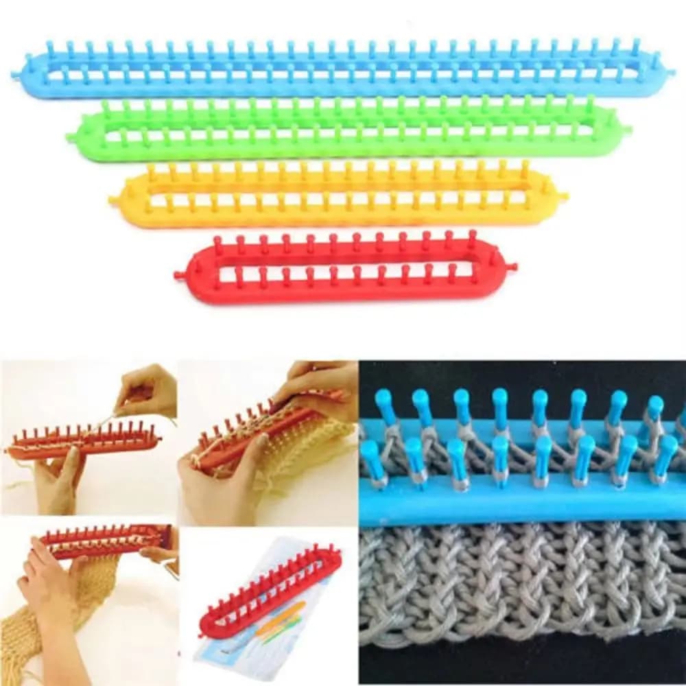 Portable 26/36/47/58cm Weaving Loom Knitting Kit DIY Rectangle DIY Machine Sewing Tools Handmade Craft Wool Knitter