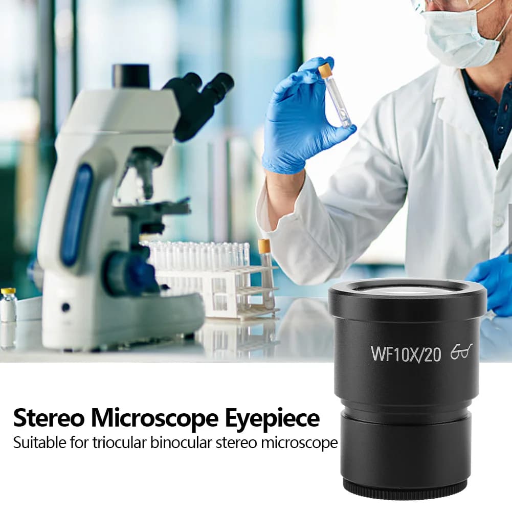 Oculare 10X WF10X/20 a Campo Largo per Microscopio Stereo, Dimensione di Montaggio 30mm per Microscopio Stereo Trinoculare Binoculare