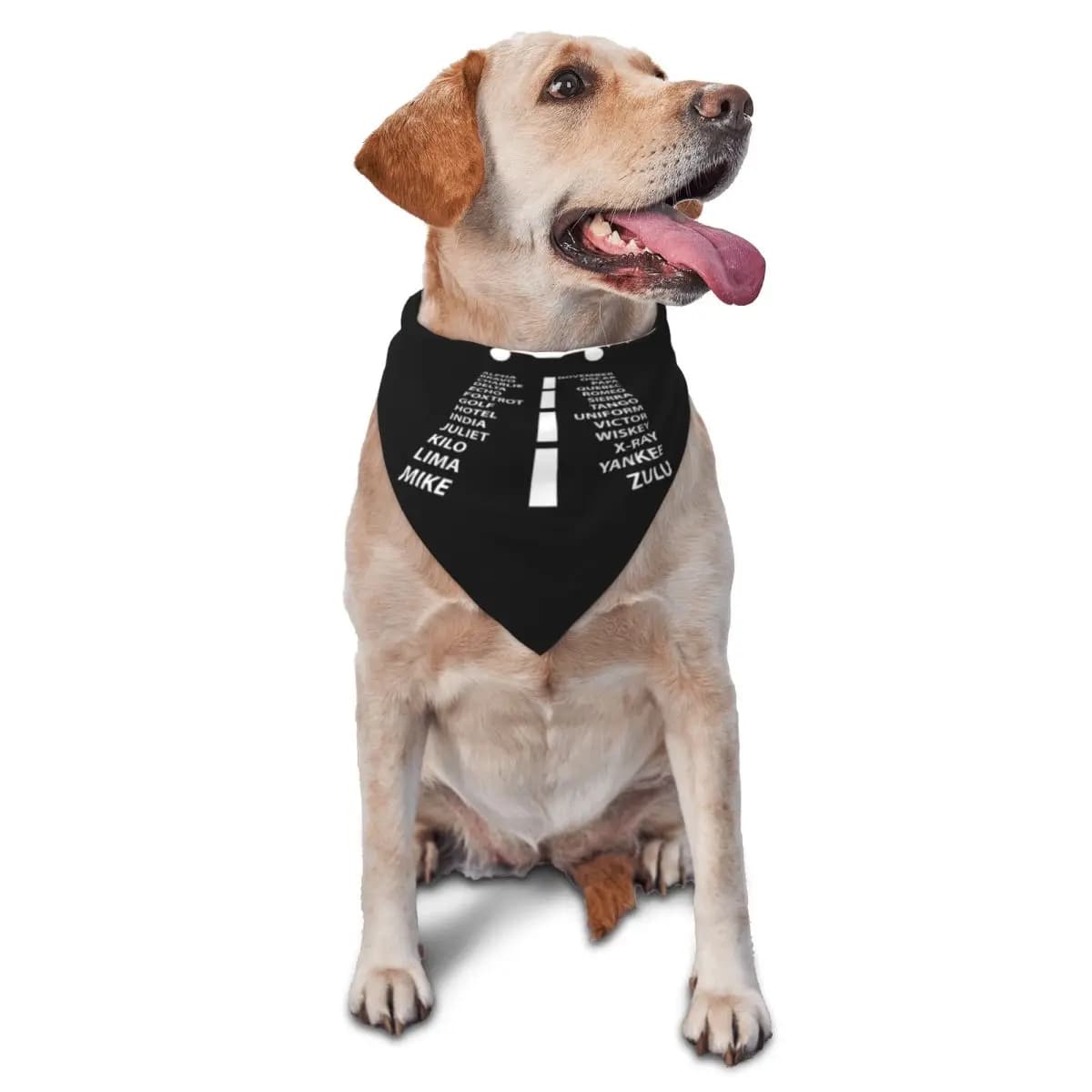 Phonetic Alphabet Pilot Airplane Aviation Gift Pet Scarves Aviator Air Fighter Soft Dogs Cats Bandana Personalized Triangle Bib