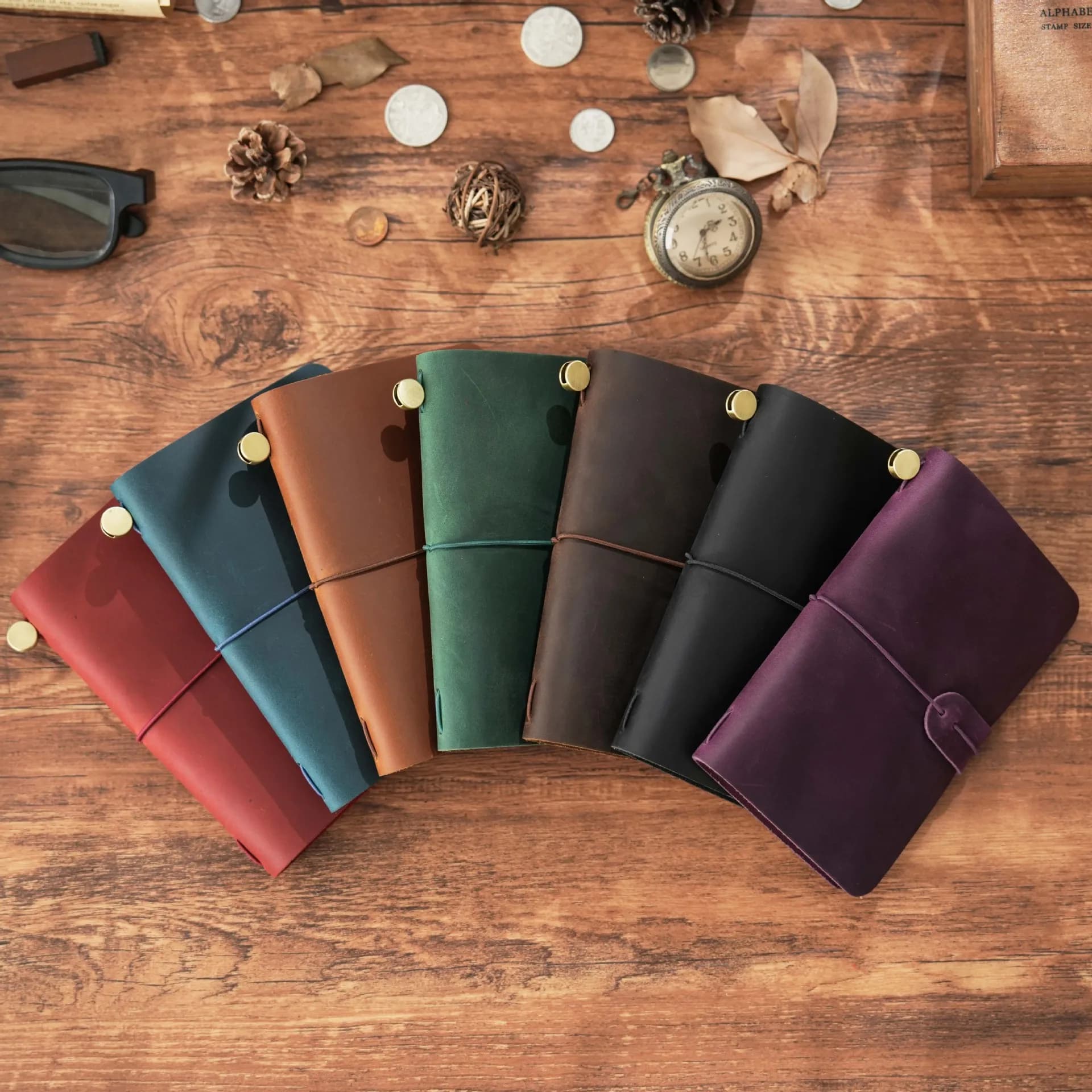 Fromthenon Original Cowhide Travel Notebook Outdoor Version of American Diary Notepad Leather Material Handmade Vintage