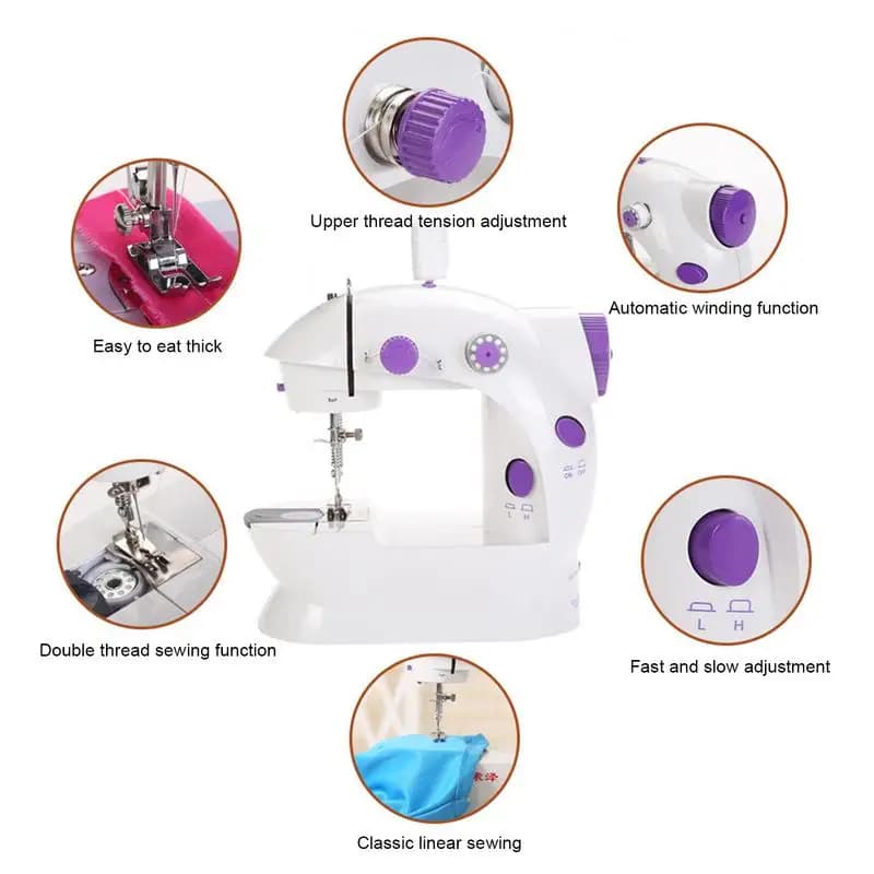 Macchina da cucire elettrica Mini macchine da cucire con giocattoli da cucito portatili leggeri per kit da cucito per principianti per regalo di compleanno domestico