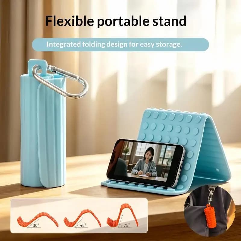 (BF06)Freely Shaping Silicone Phone Holder Foldable Portable Bendable Multi Angle Adjustable Universal Desktop Phone Stand