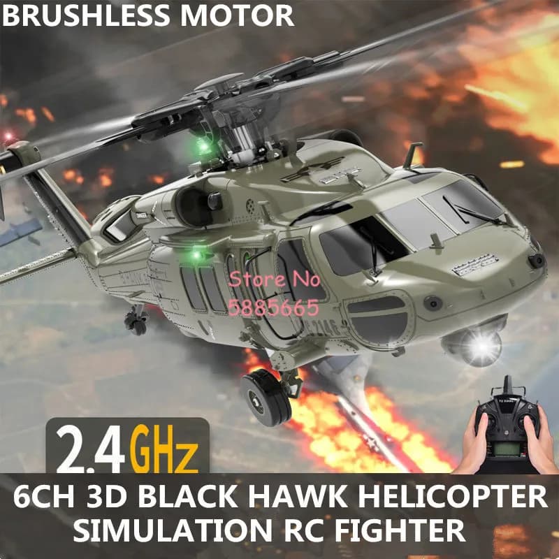 Professionale Brushless RC Elicottero Fighter Grande 1:47 UH60 Black Hawk 6CH 3D/6G Flybarless Arobatico Elicottero telecomandato