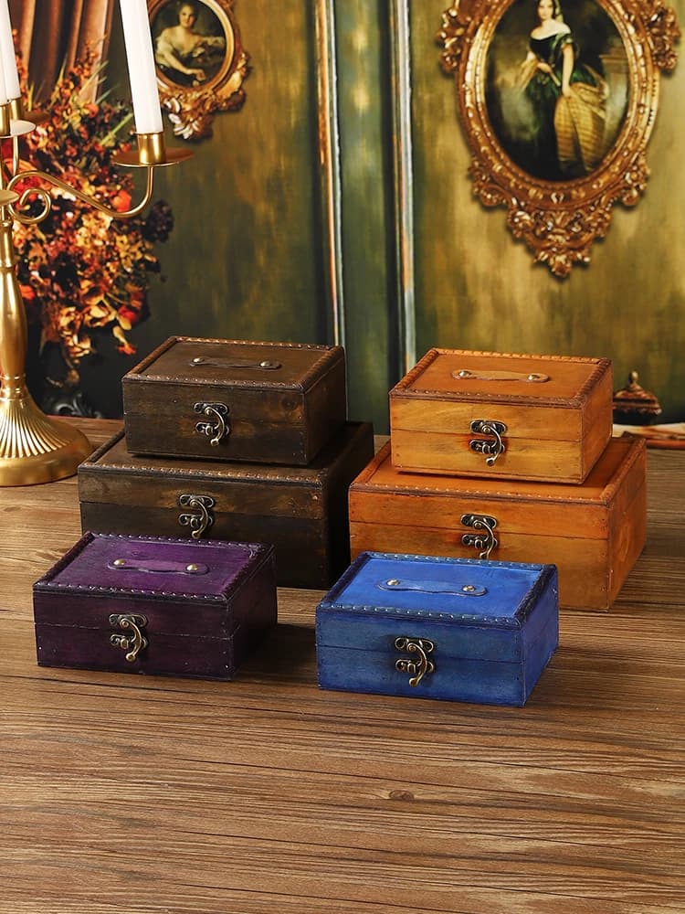 Retro High-end Elegant Small Size Chinese Style Jewelry Box Bracelet Necklace Earring Storage Box Premium Wooden Box