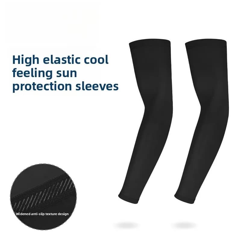 Manicotto Estivo per Corsa e Ciclismo in Seta Ghiacciata, Protezione Compressiva Antiscivolo, Rinfrescante, Traspirante, con Protezione Solare, per Guida e Sport